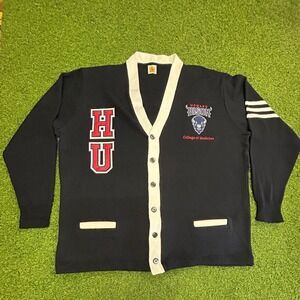 Howard University Bison College of Medicine Varsity Cardigan Navy Blue 2XL HBCU